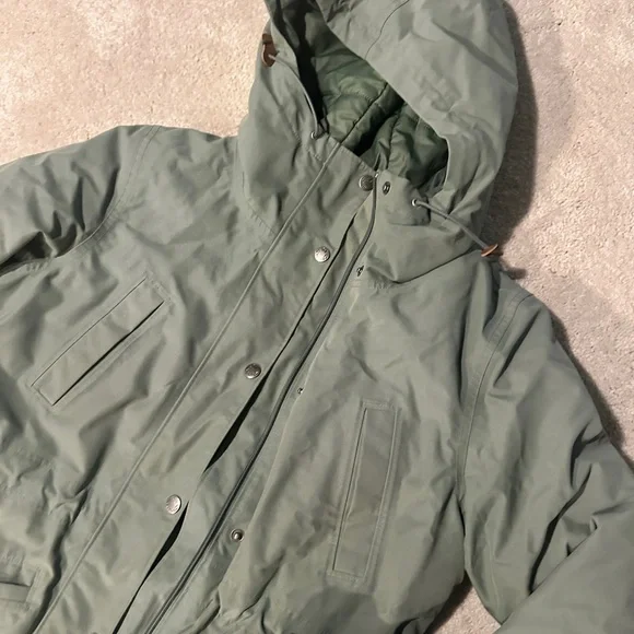 Women's Green North Face Parka Small - Picture 5 of 6